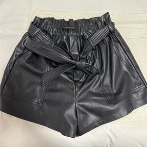Faux leather shorts with belt #leathershorts #y2k
